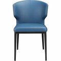 Moes Home Collection Delaney Side Dining Chair Steel Blue Leatherette on Metal Legs EJ-1018-28